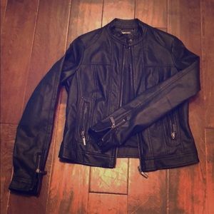 Black leather jacket